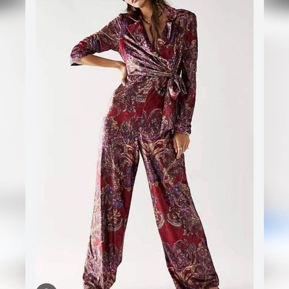 Free people velvet jumpsuit